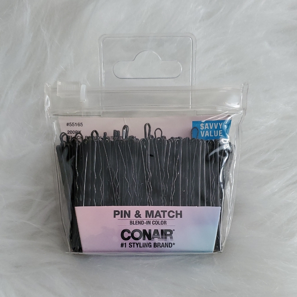 Conair Black Bobby Pins - 200 Count New Sealed